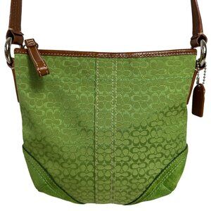 Vintage Coach Lime Green Signature Crossbody Bag Y2K